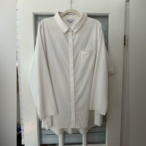 Athleta Women’s 3X Urbanite Cream Button Up Long Sleeve Lightweight Shirt